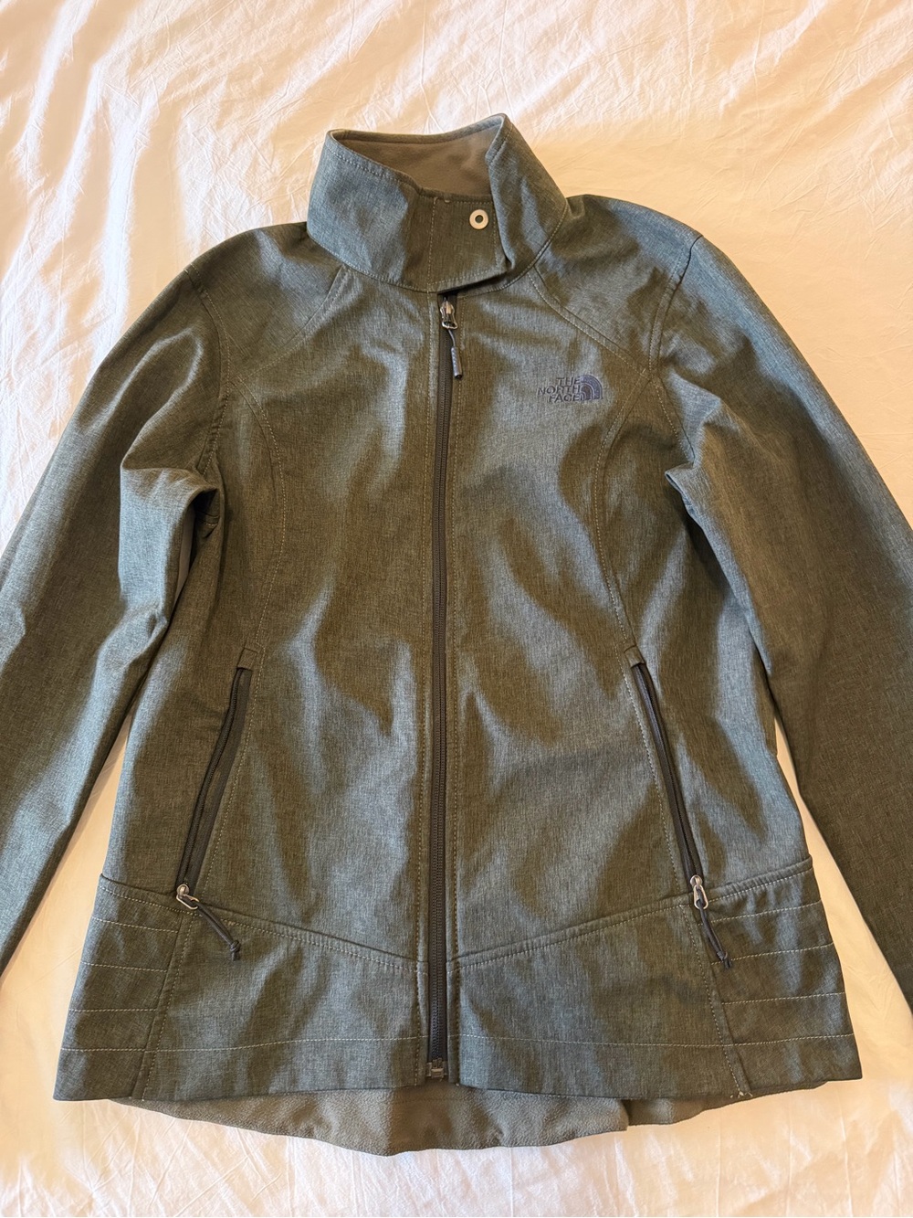 The North Face WindWall Women’s Full Zip Collared Jacket Long Sleeve Gray M - Picture 5 of 8